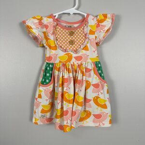 Wildflower Girls 12 Months Best Day Ever Chick Dress Short Sleeve Chicken